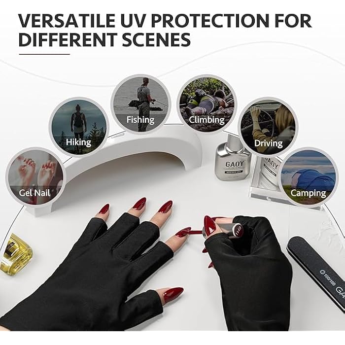 1 Pairs Shield Glove Gel Manicures Glove Anti UV Fingerless - Protect Hands from UV Light Lamp Manicure Dryer - Image 5